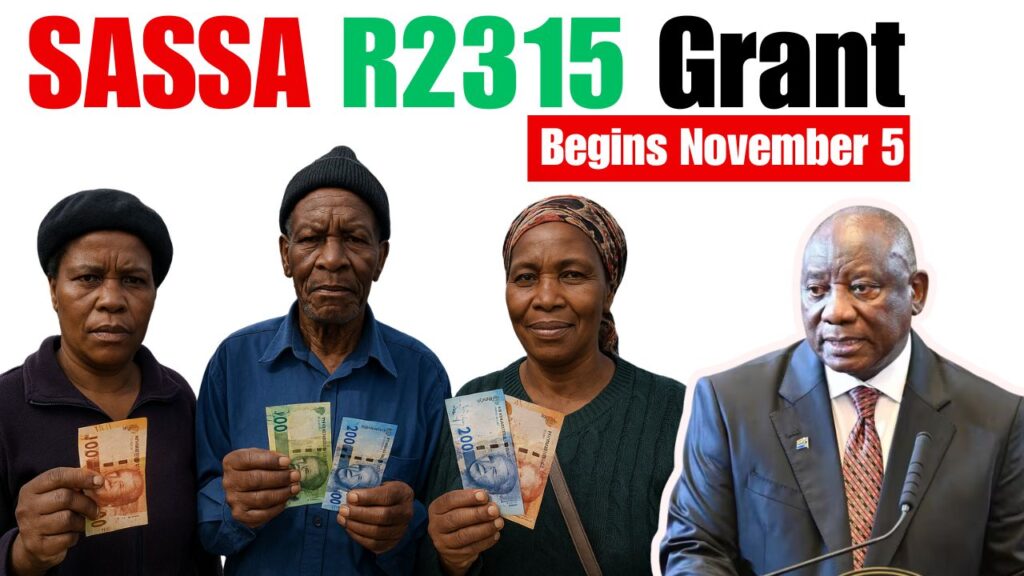 SASSA R2,315 Grant Payments Start November 5